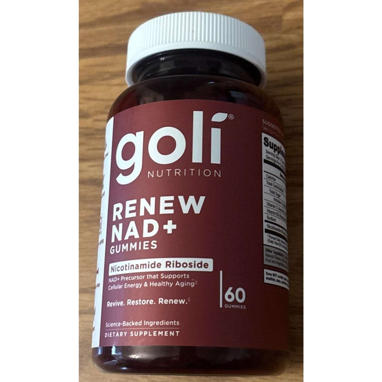 Goli Renew NAD+ 60 Count Gummies Exp 07/2027 Healthy Aging