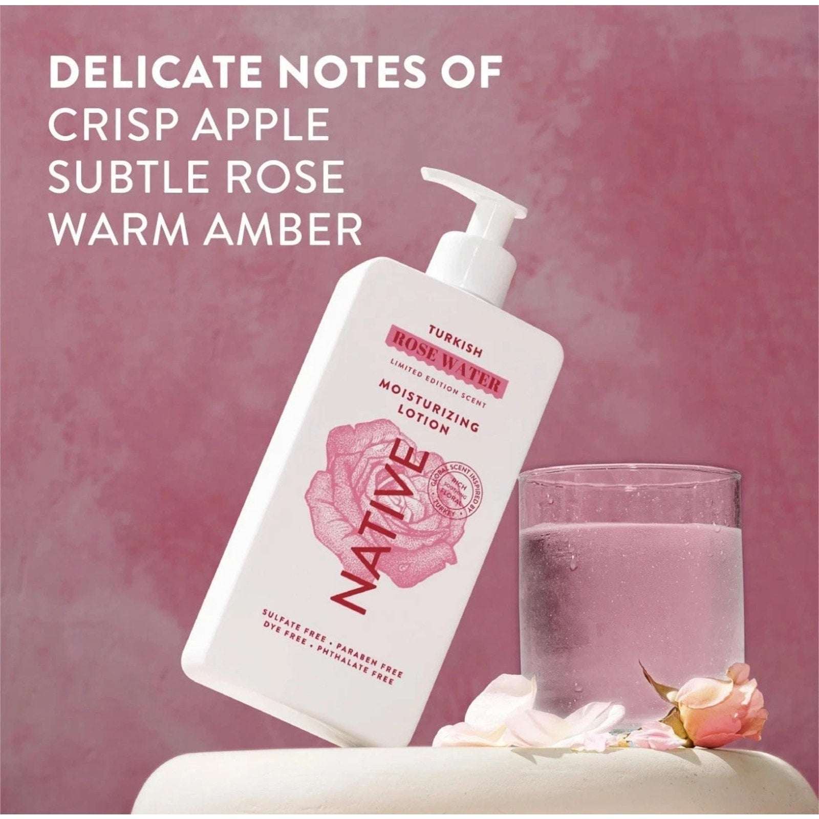 Native Turkish Rose Water Limited Edition Moisturizing Lotion - 16.5 fl oz - NEW