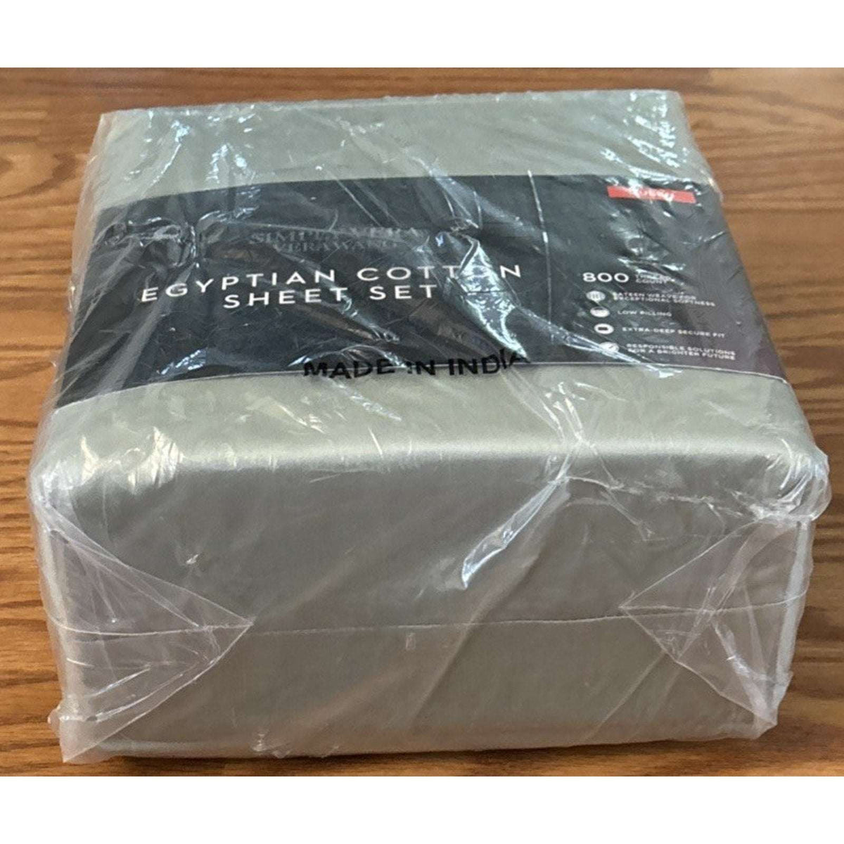 SIMPLY VERA WANG 800TC EGYPTIAN COTTON 4PC Sheet Set 040 AQUA GRAY QUEEN