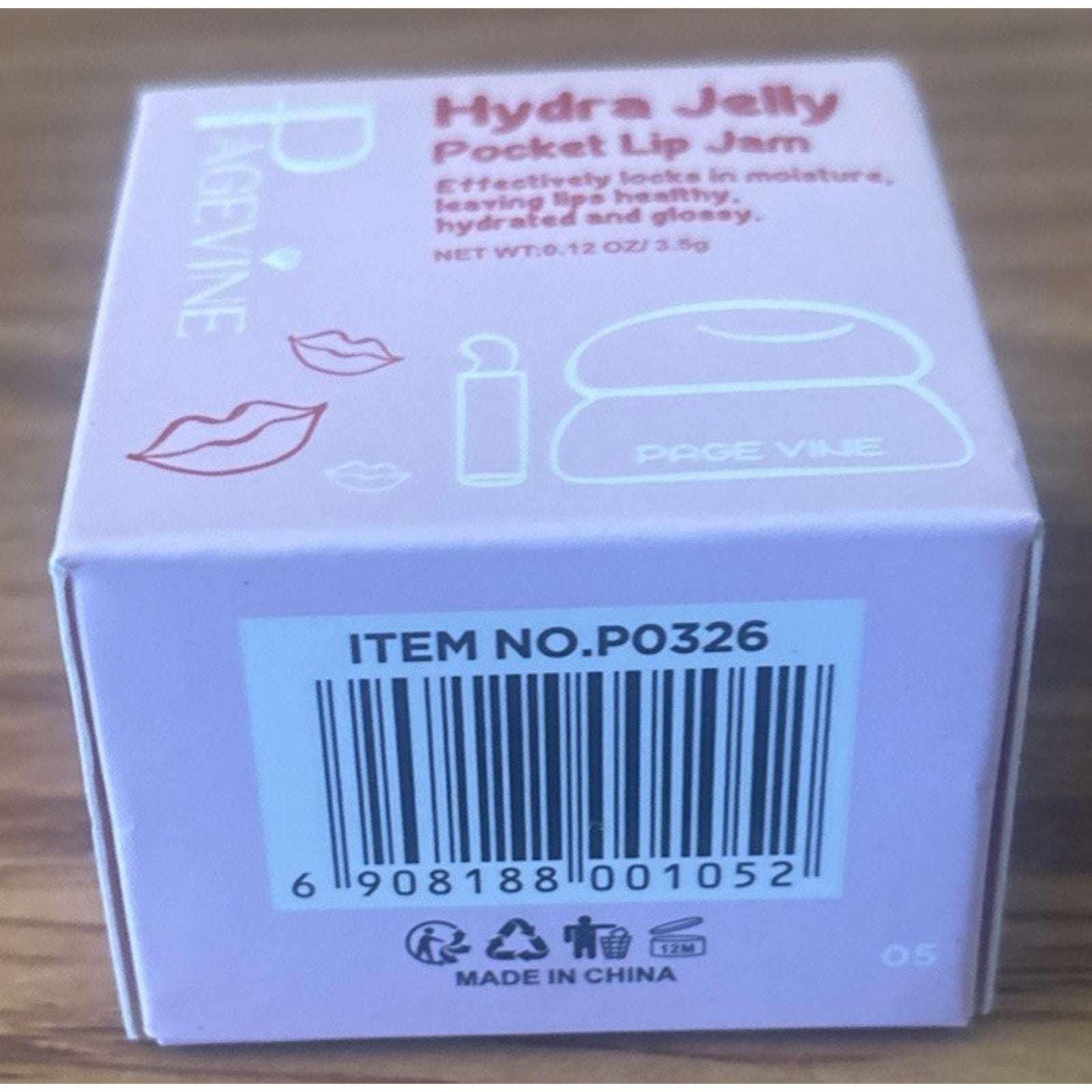 PageVine Hydra Jelly Pocket Lip Jam Gloss STRAWBERRY SPLASH Built in Applicator