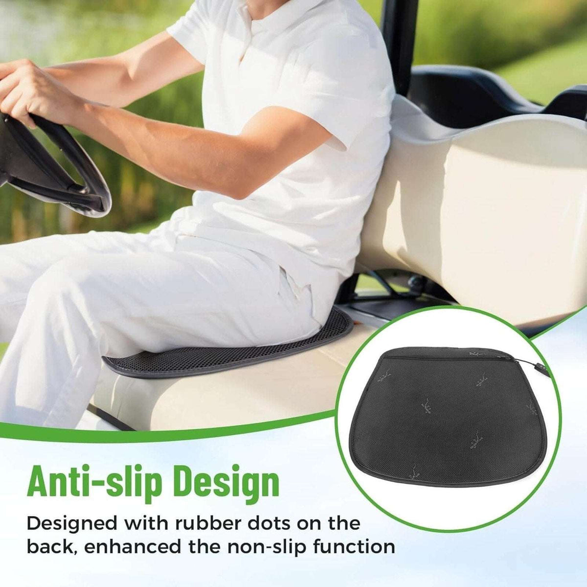10L0L Universal Golf Cart Heated Seat Cushion 3 Heat Levels & Auto-Off Black/Red