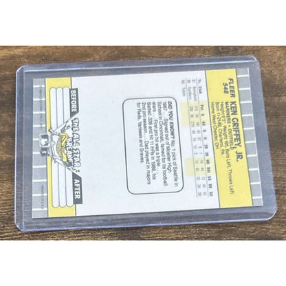 1989 FLEER MLB #548 KEN GRIFFEY JR - RC Rookie Card - Marniners - Pack to Sleeve