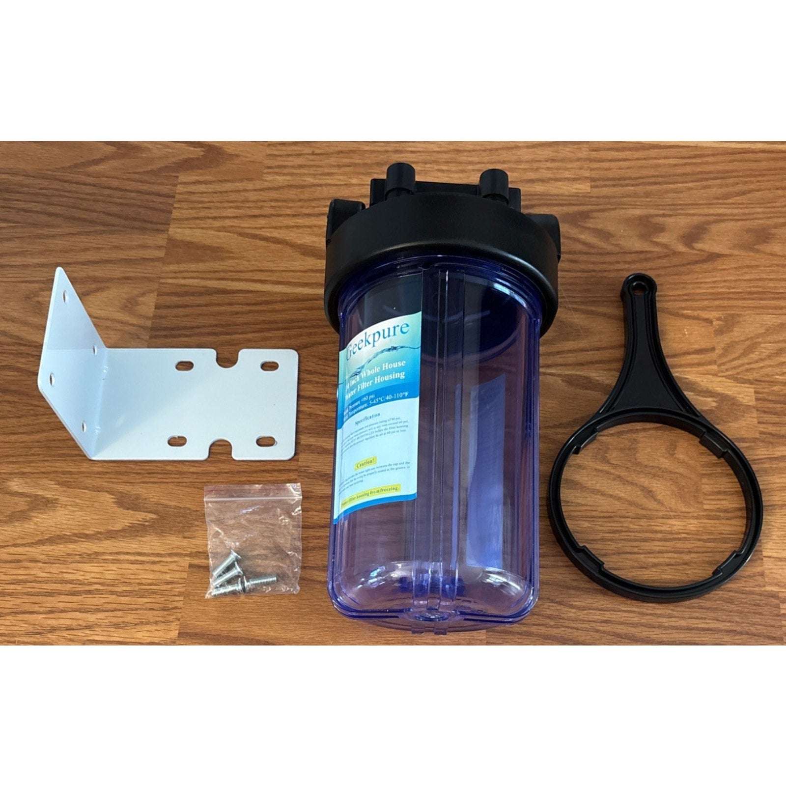 Geekpure 10 Inch Whole House Water Filter Housing 1"NPT Fit 4.5" x 10" Filters