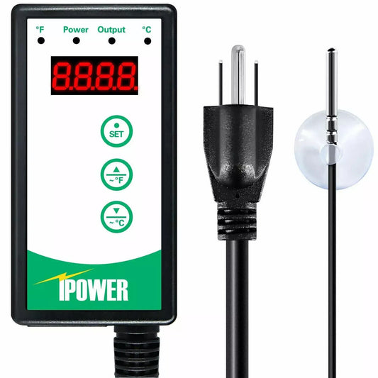 iPower Digital Heat Mat Thermostat Controller for Reptiles+ 40-108℉ 8.3A 1000W