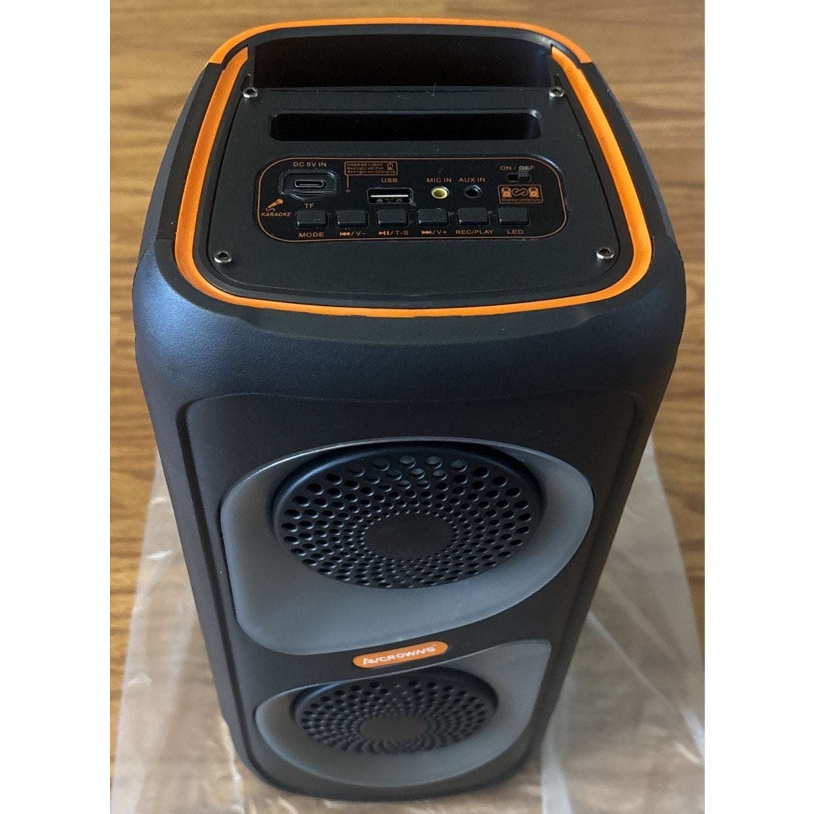 Dual 4" RGB Portable Speaker Rechargeable Bluetooth LED Karaoke Party System