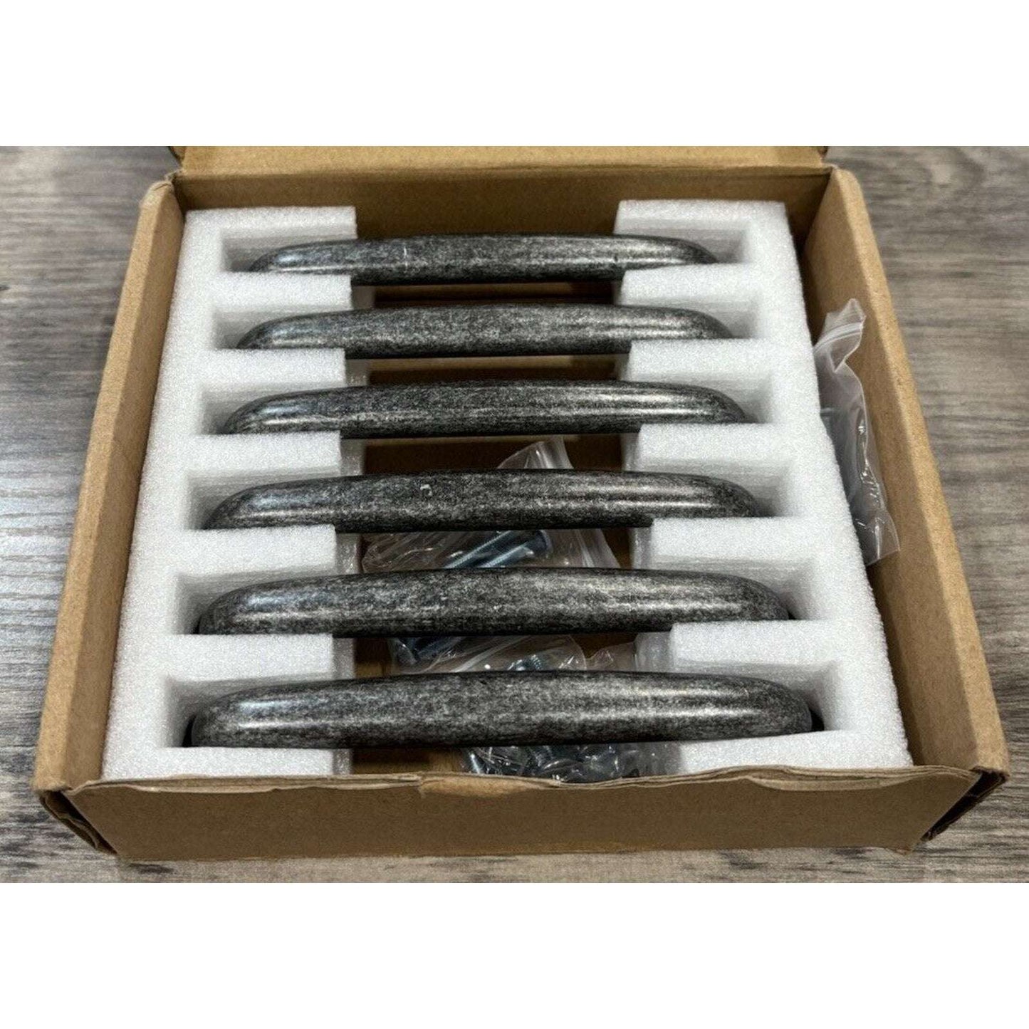 Goo-Ki 6 Pk Antique Weathered Nickel Cabinet Handles 5" Centers Drawer Pulls