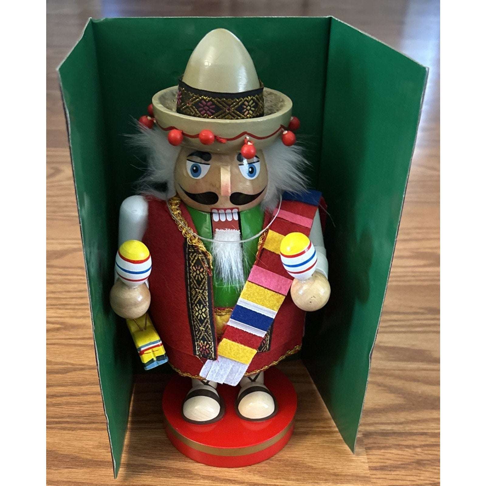 Kurt Adler Chubby Mexican Wooden Nutcracker Christmas Handcrafted 10.25 Inch