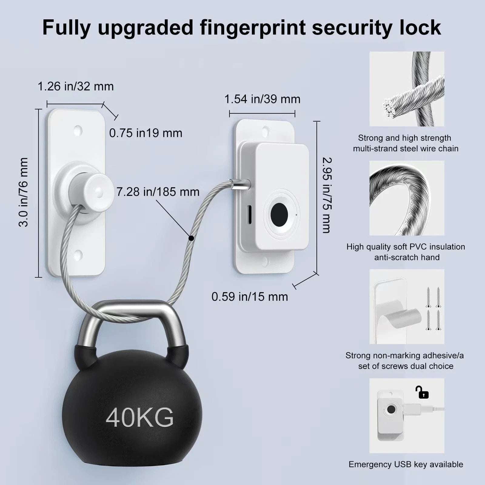 Fingerprint Fridge Lock - Child & Pet Proof Security for Drawers Balcony Doors