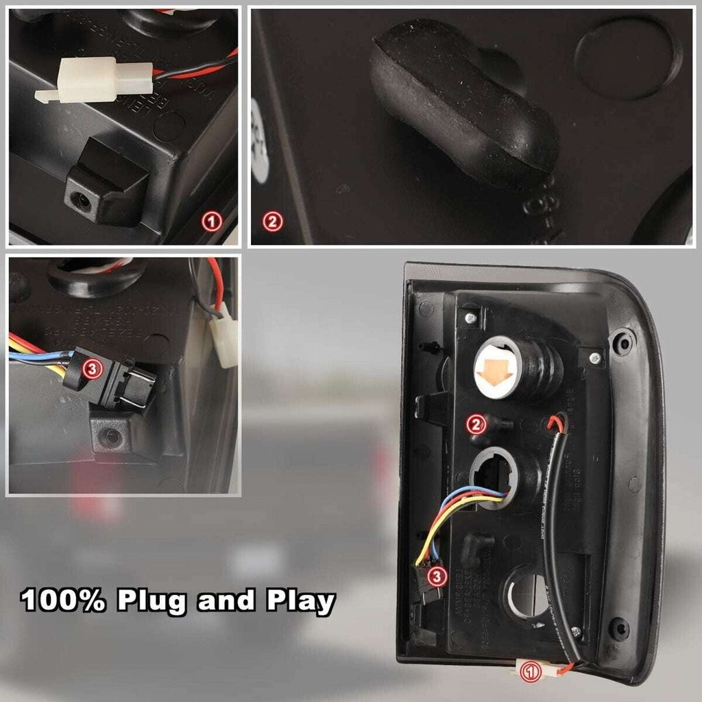 Winjet LED Tail Lights - Black / Smoke for 2001-2005 Ford Ranger - CTWJ-0146-BS