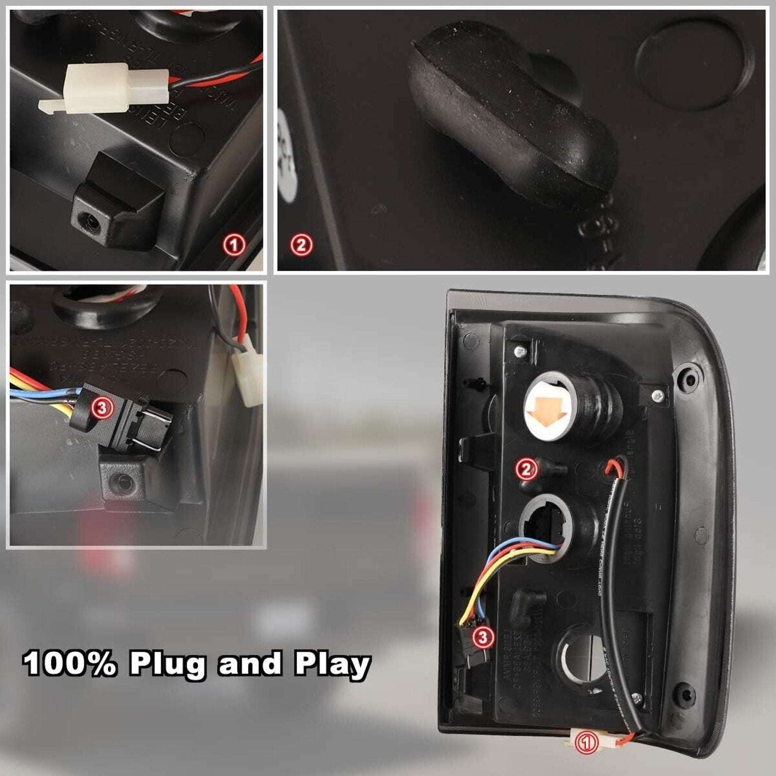 Winjet LED Tail Lights - Black / Smoke for 2001-2005 Ford Ranger - CTWJ-0146-BS