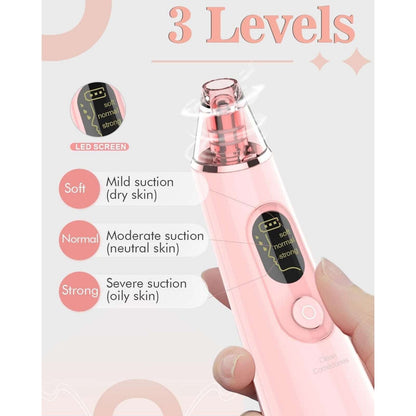 Blackhead Remover Pore Vacuum w/ LED Screen & 4 Probes Tighten, Lift & Exfoliate