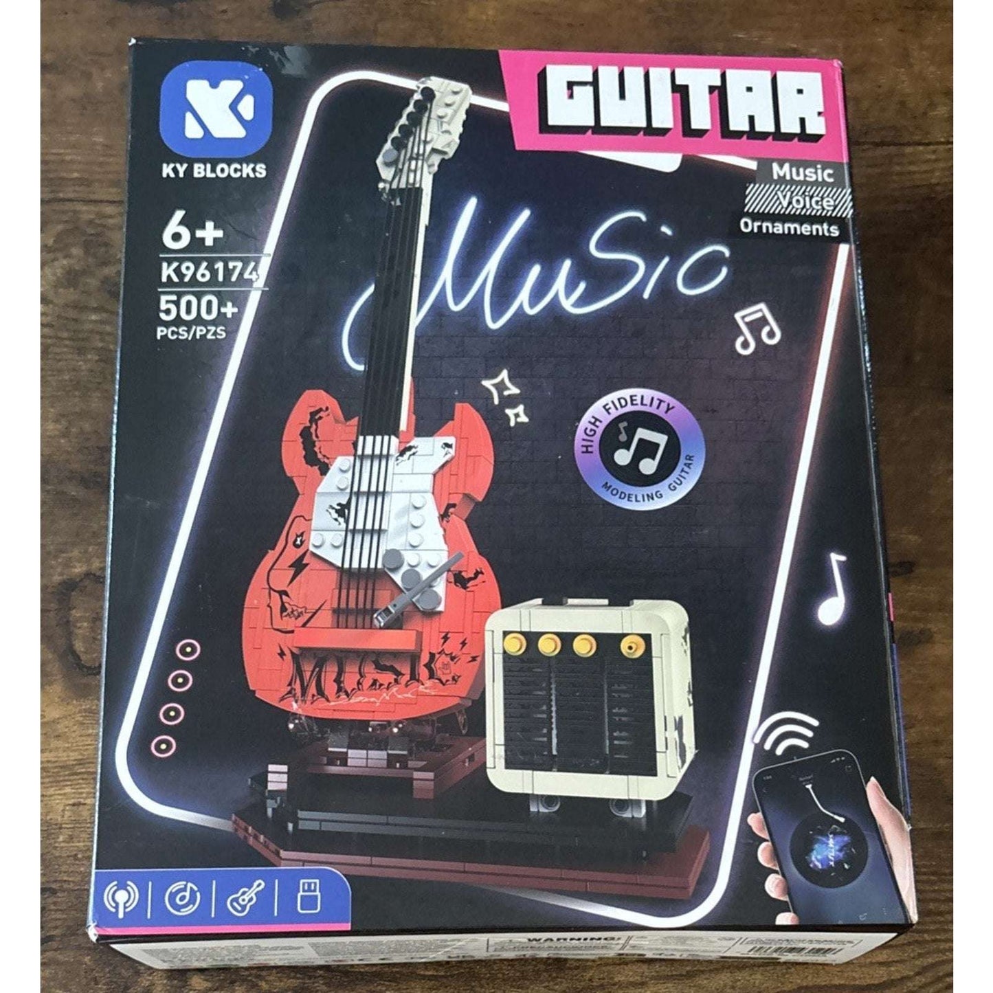 Electric Guitar Building Block Set w/ Reverb Amp Bluetooth Speaker -Music Lovers
