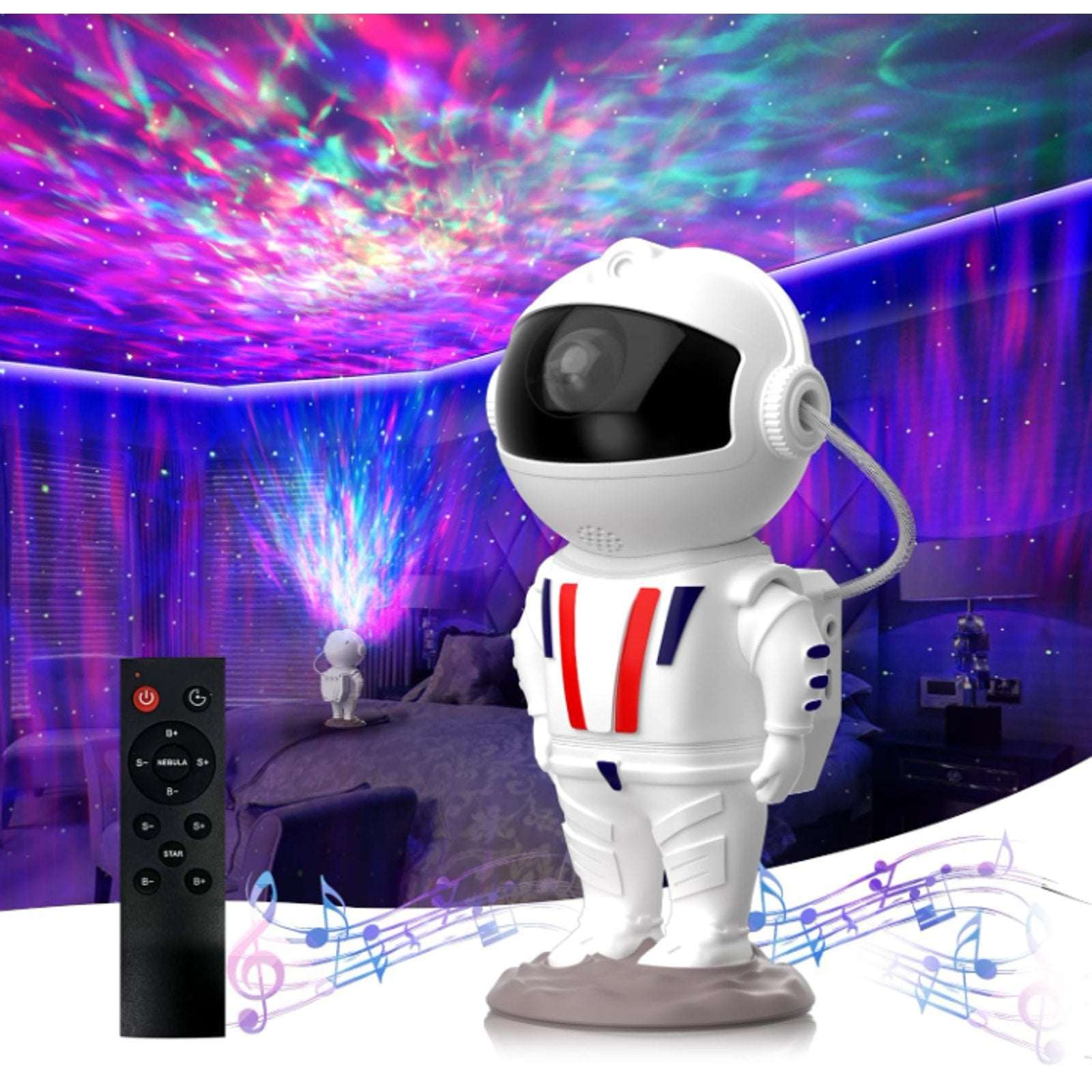 Astronaut Galaxy Projector Nebula & Star Night Light w/ Remote Control & Timer