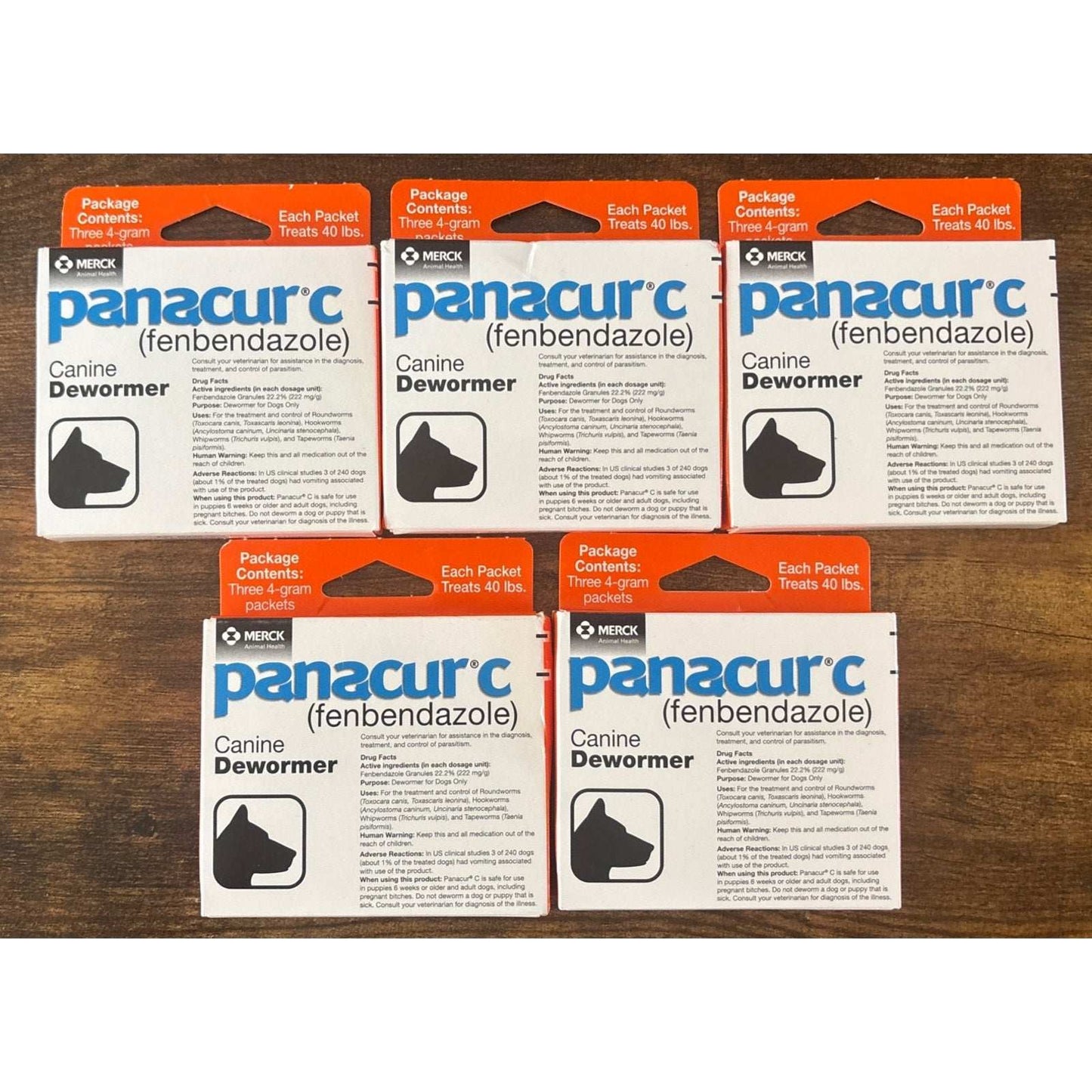 15-Pack Panacur C 4 gram Canine 40lbs Dewormer Treatment Packets EXP: 06/2027