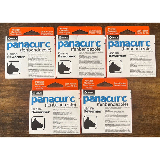 15-Pack Panacur C 4 gram Canine 40lbs Dewormer Treatment Packets EXP: 06/2027