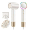 Zibtes High-Speed Hair Dryer with Magnetic Diffuser & Concentrator White/Gold