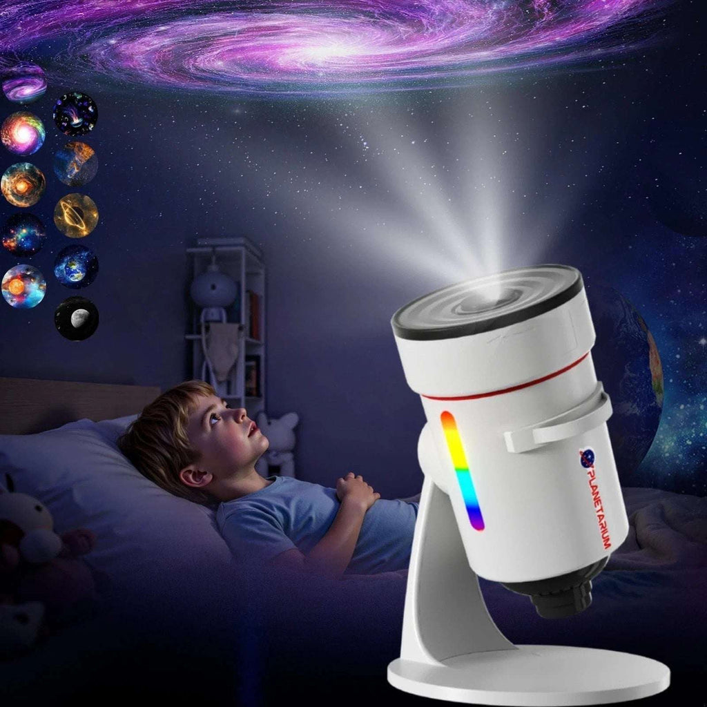 4K HD Galaxy Star Projector with 10 Slides, 360° Rotation, Timer & 8 LED Colors