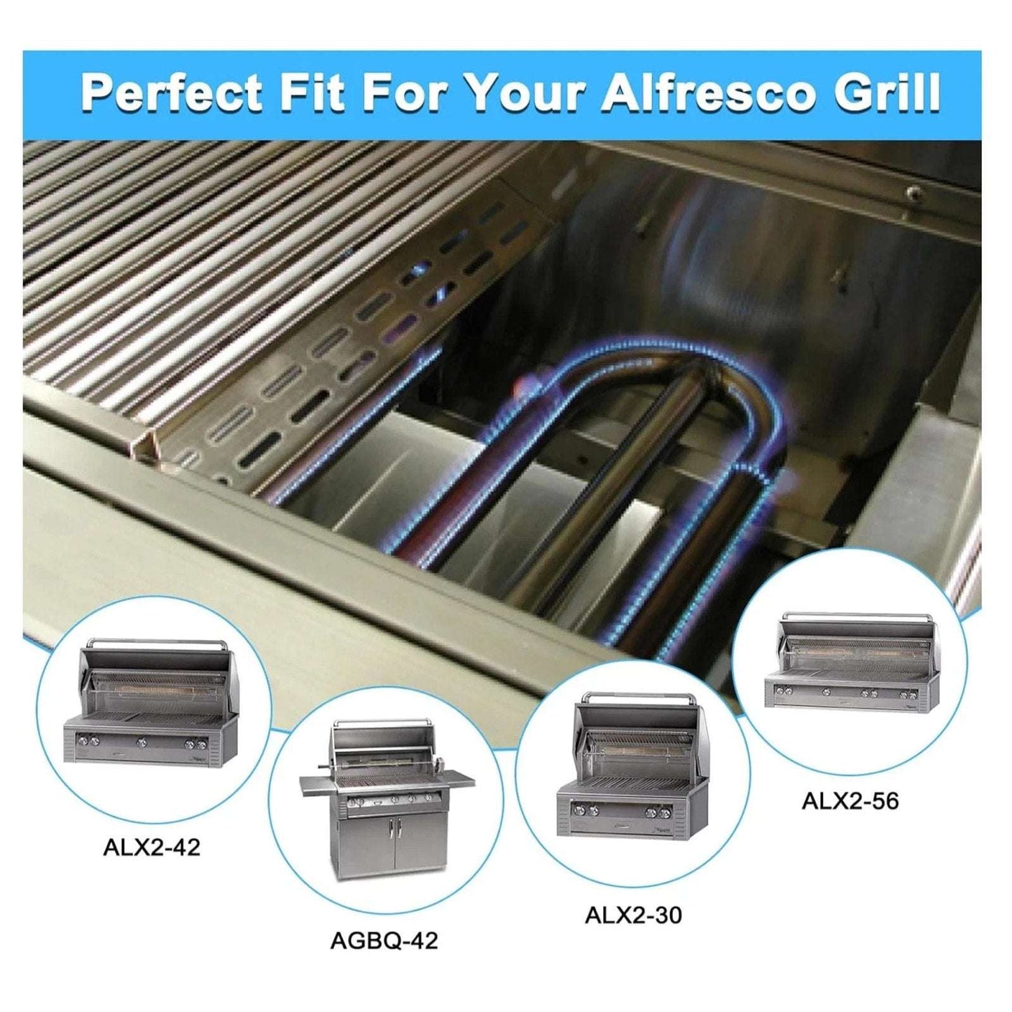 3 Pack Grill Burners for Alfresco ALX2 LX2 AGBQ 30/42/56 Inch BBQ Gas Grills