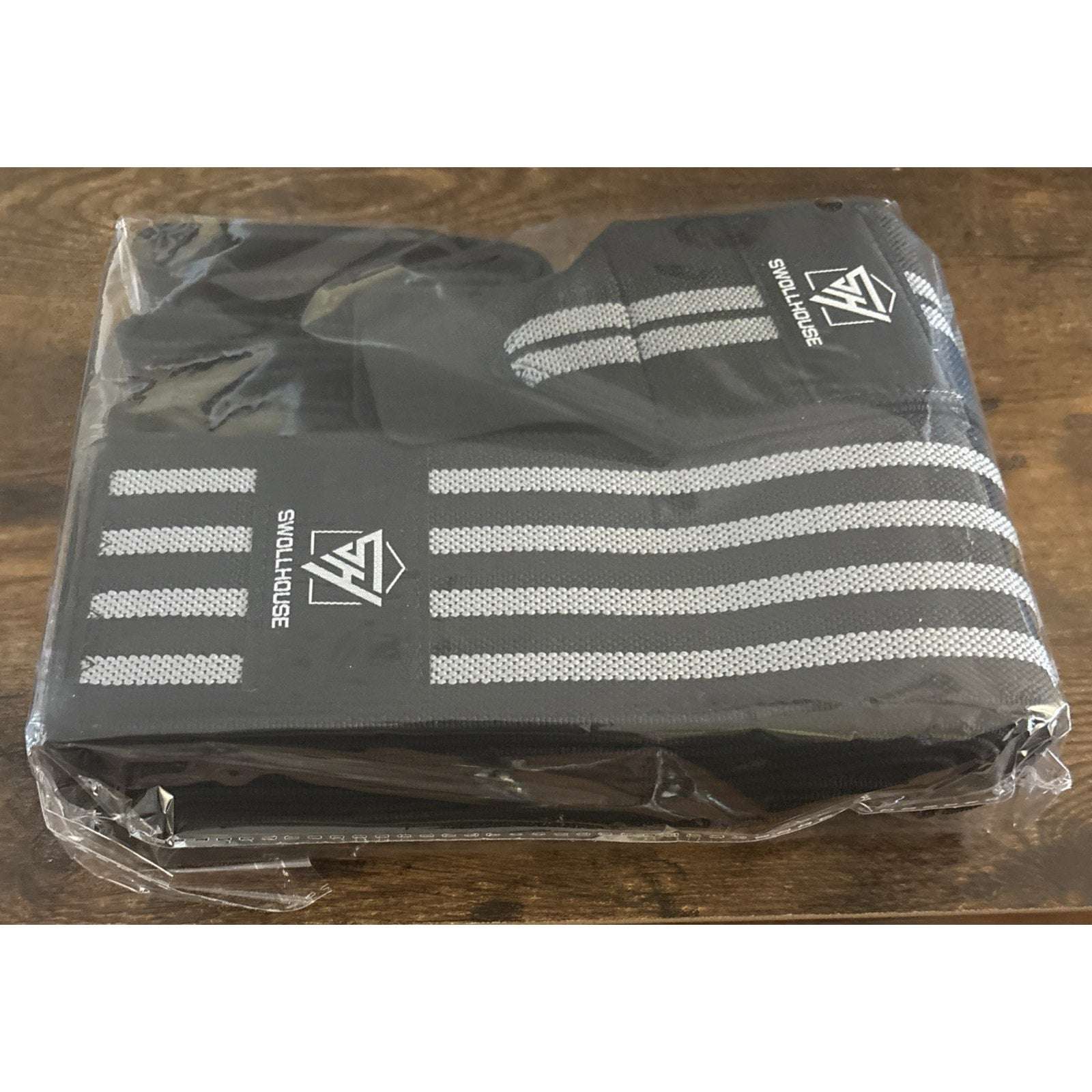 SWOLLHOUSE Knee Wraps + Wrist Wraps + Weight Lifting Straps Bundle (1 Pair Each)