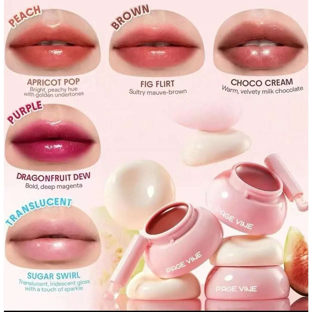 PageVine Hydra Jelly Pocket Lip Jam SUGAR SWIRL Lip Gloss w/ Built in Applicator