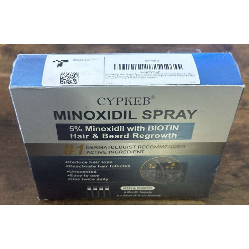 5% Minoxidil with Biotin Hair & Beard Growth Treatment Unscented 4 Month Supply