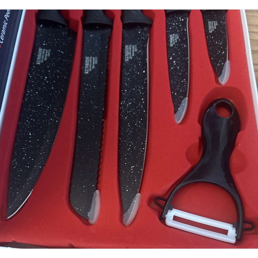 Culinary Knife Set KUNSION KS-0558 Non Stick, Stainless Steel 6 Piece Set
