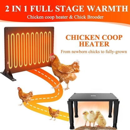 SAFE 120W Chicken Coop Heater & Brooder Radiant Heat w Thermostat & App Control