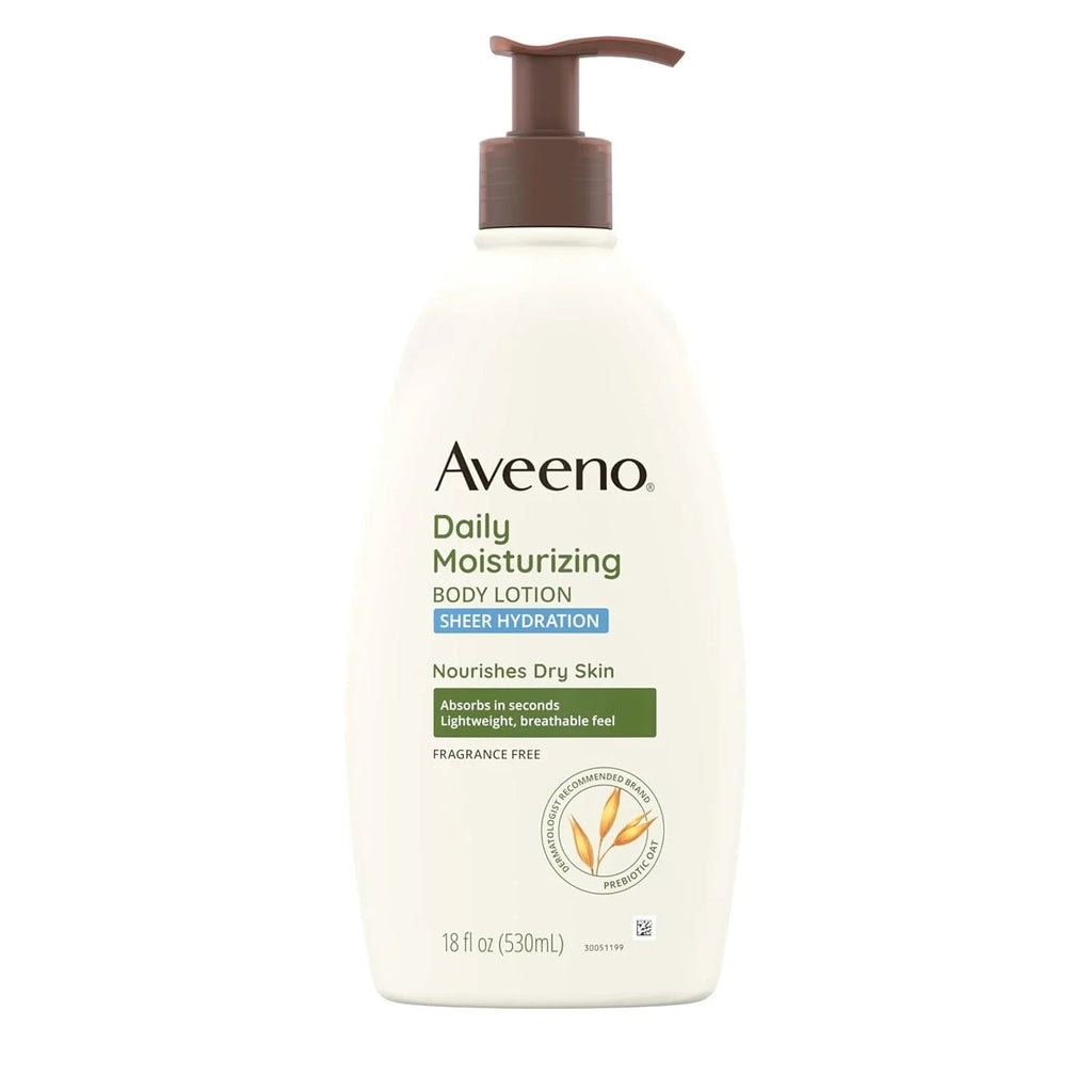 4 Pack Aveeno Daily Moisturizing Body Lotion Sheer Hydration 18 fl oz w/ Pump