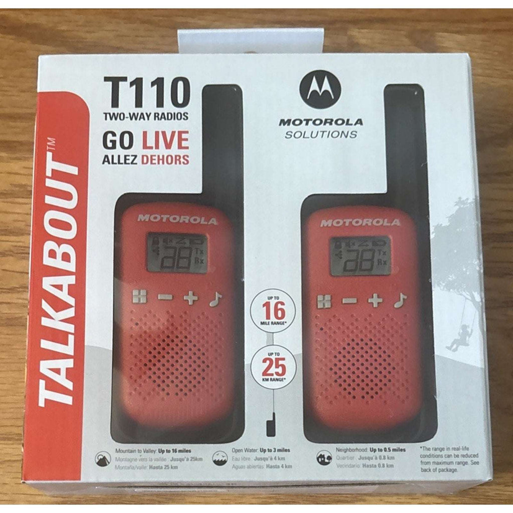 2Pk MOTOROLA SOLUTIONS TALKABOUT T110TP Up to 16 MILE 22-Channel 2 WAY RADIOS