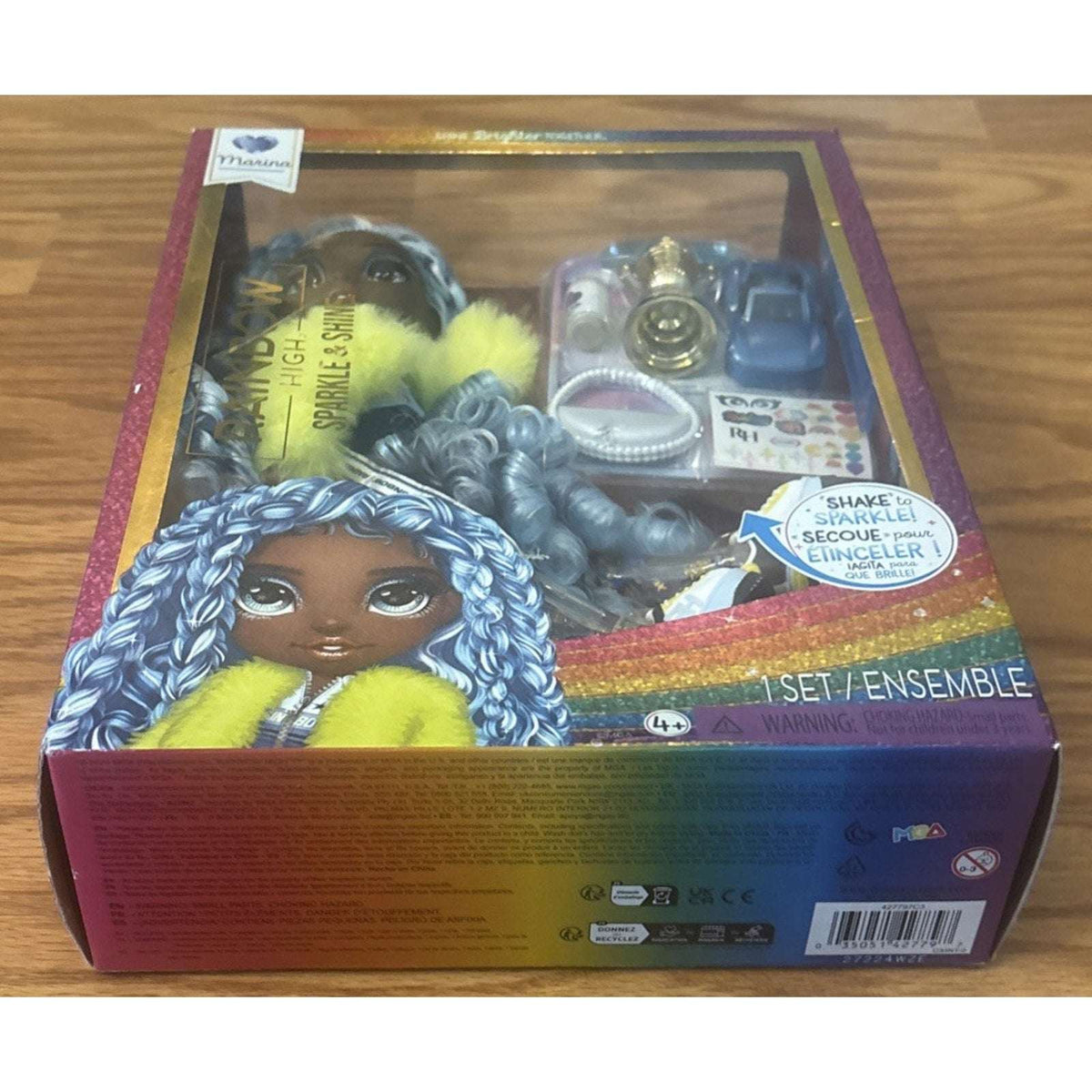 Rainbow High Sparkle & Shine Blue Hair 11" MARINA Doll Liquid Sparkles Legs MGA