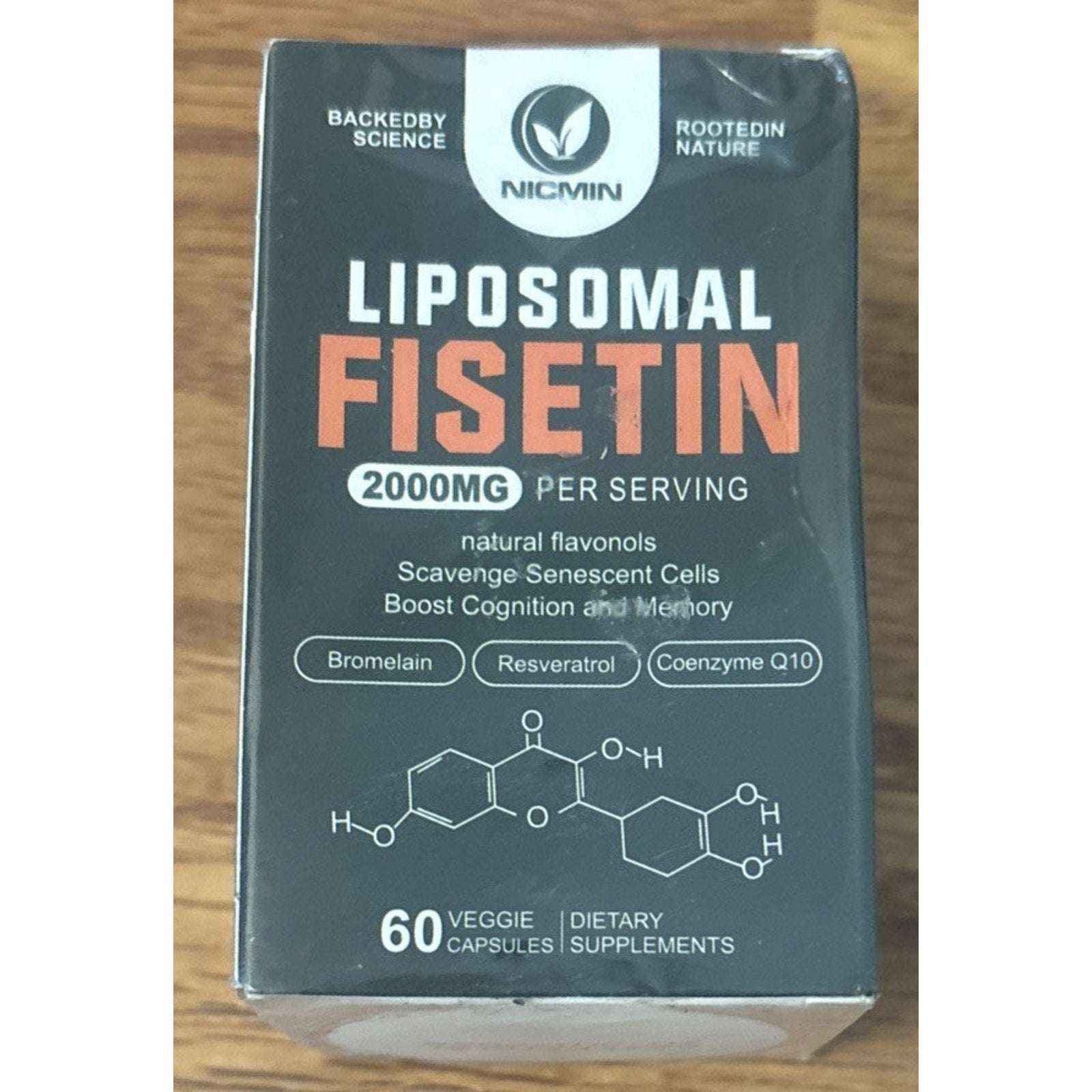 Liposomal Fisetin Supplement, 2000MG, Resveratrol, Bromelain, CoQ10 - 60 Count