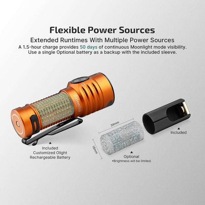 Olight Baton Turbo Compact Magnetic Rechargeable Flashlight 1000 Lumen 510m Beam