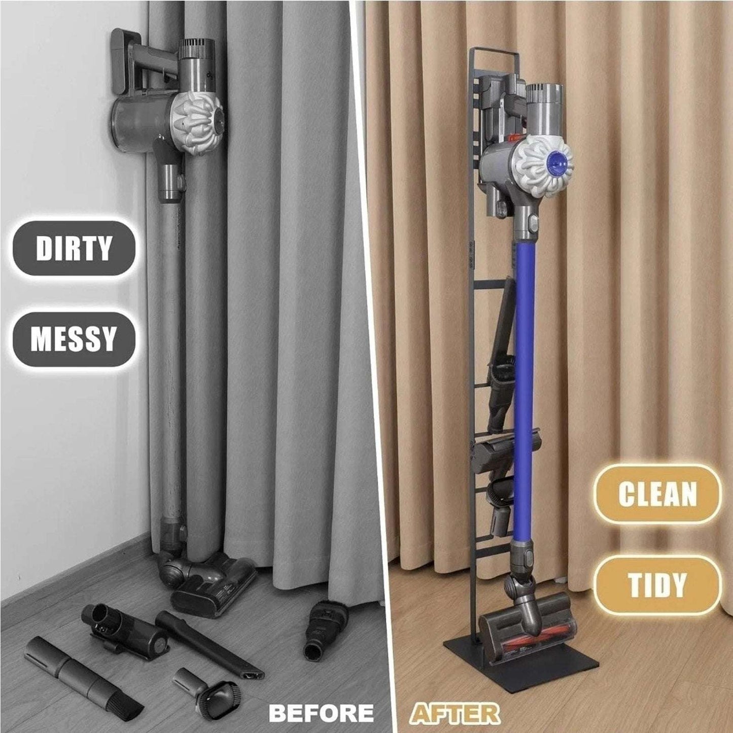 Dyson Sturdy Vacuum & Attachment Stand Holder Organizer Space Saver V8 V15 DC58+
