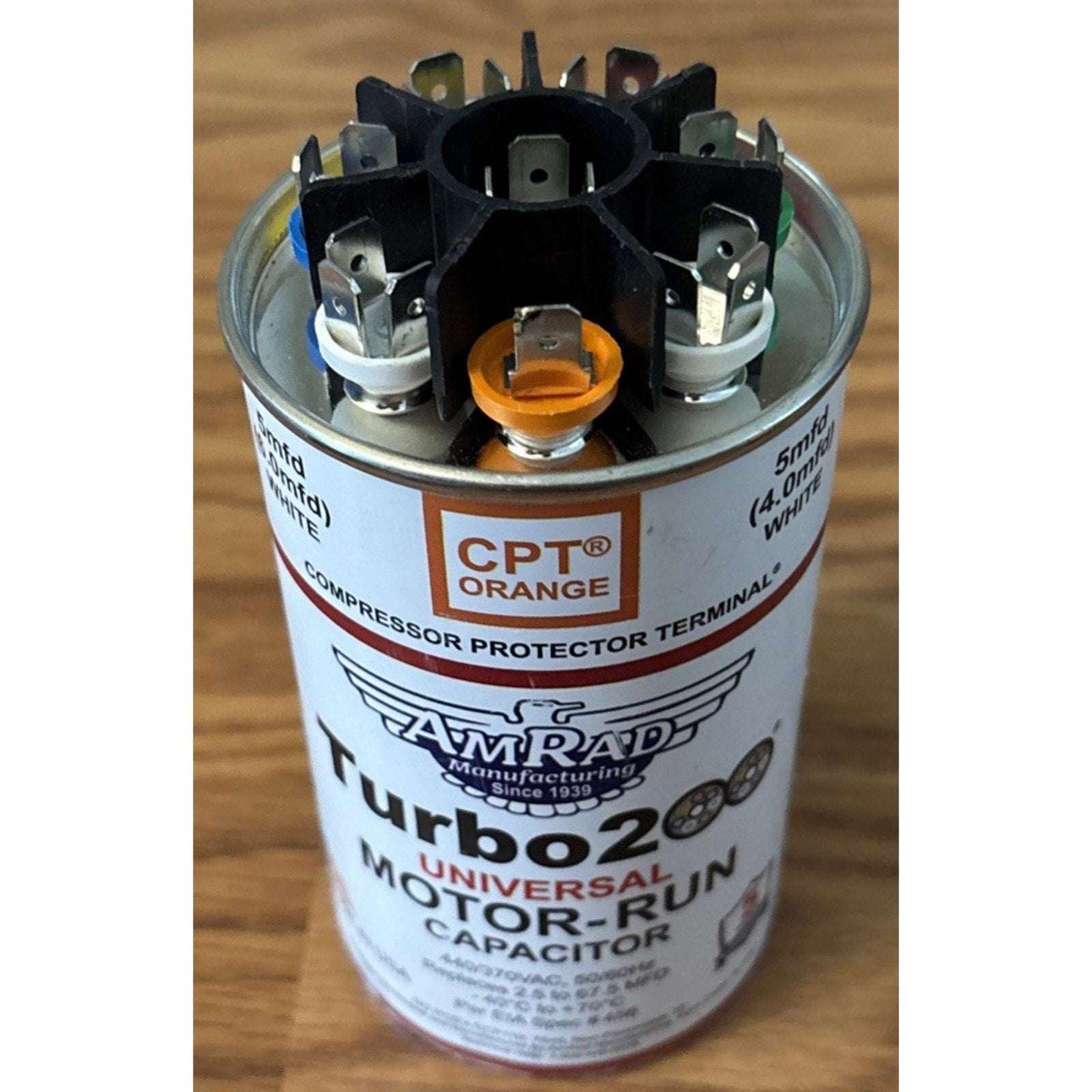 AMRAD Turbo 200 Universal Motor Run Capacitor 2.5 to 67.5 MFD 440/370VAC