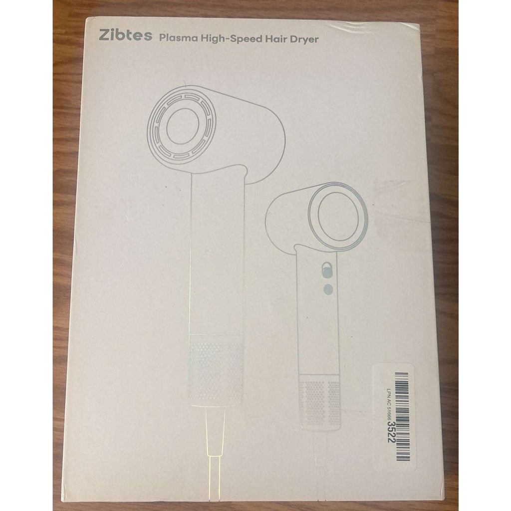 Zibtes High-Speed Hair Dryer with Magnetic Diffuser & Concentrator White/Gold