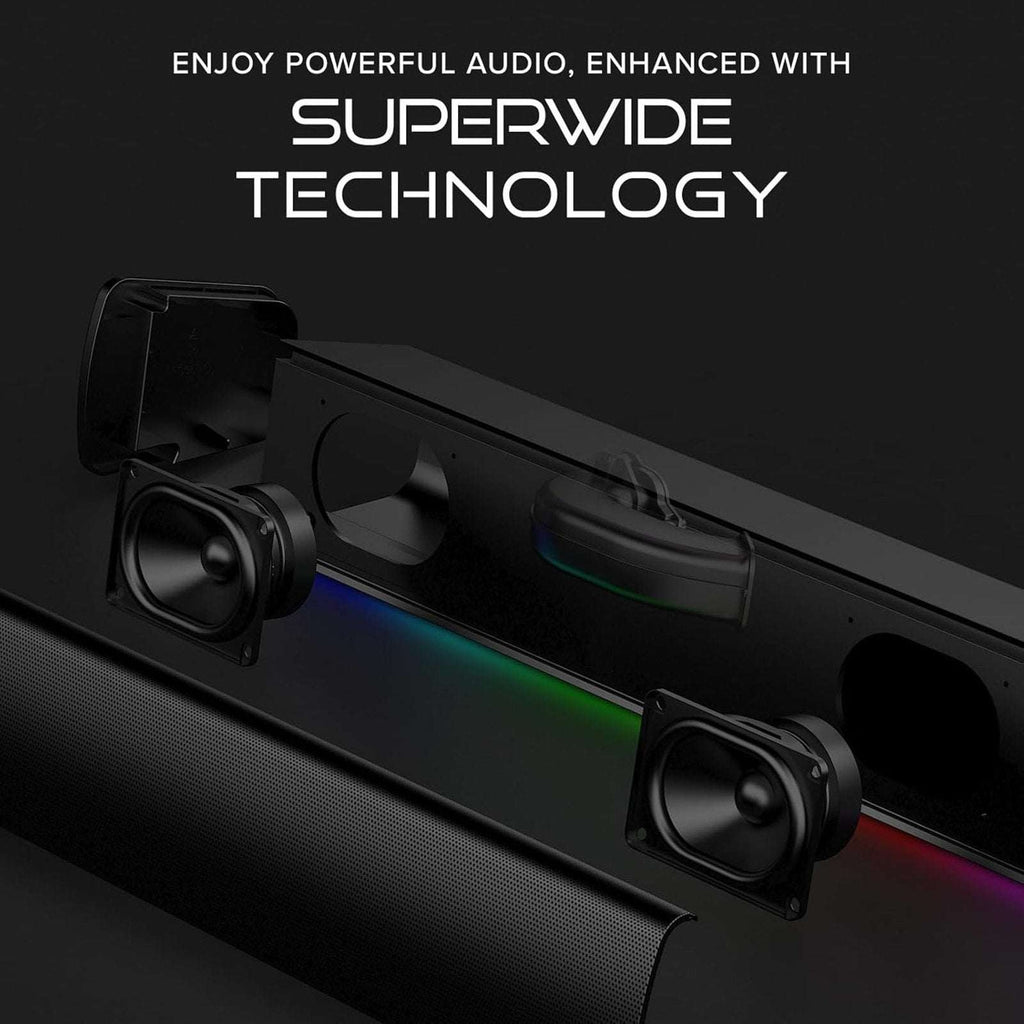 Creative Labs Sound Blaster GS3 Compact RGB Gaming Soundbar w/ Super Wide Tech.