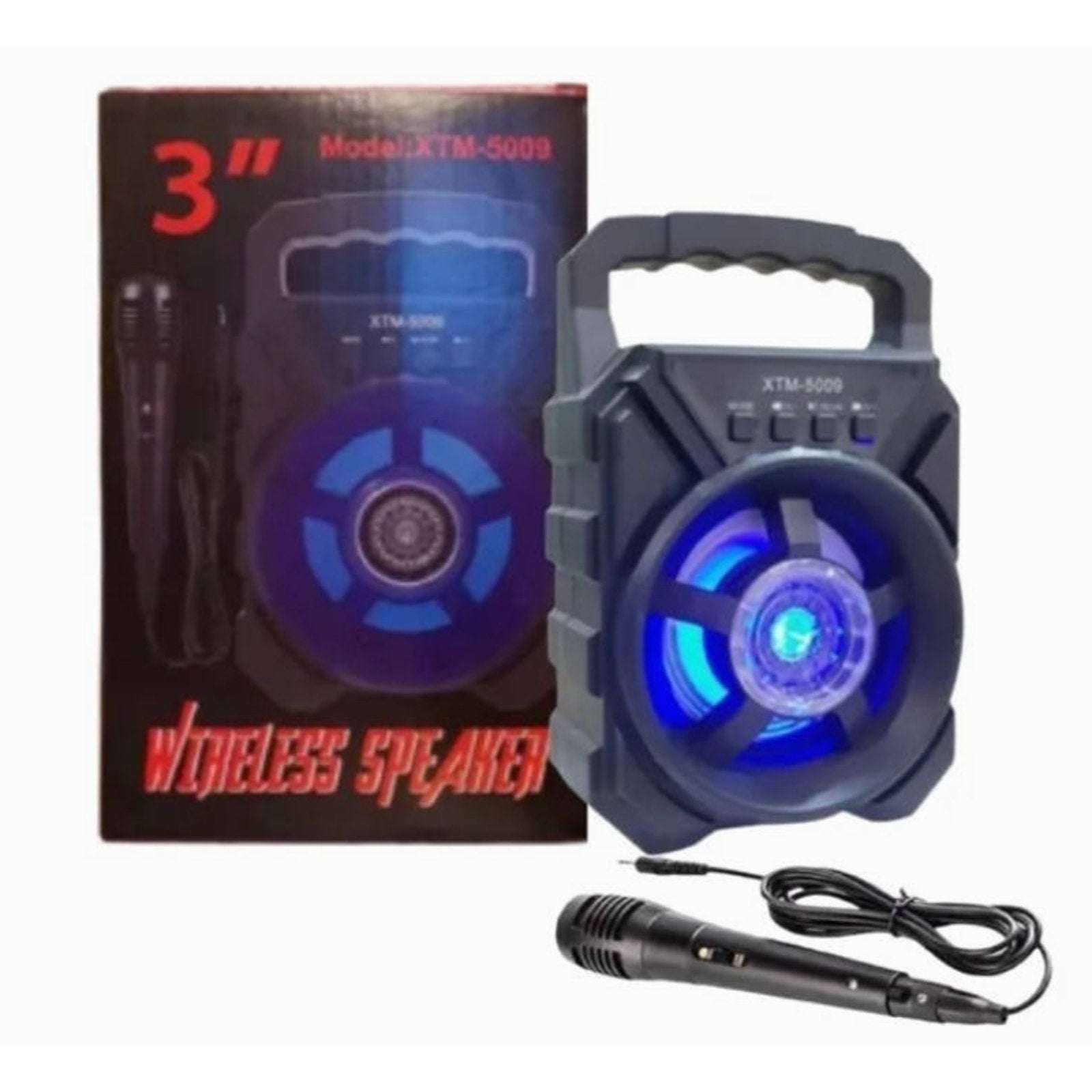 Portable Mini Bluetooth Speaker Karaoke Machine with Microphone & RGB LED Lights