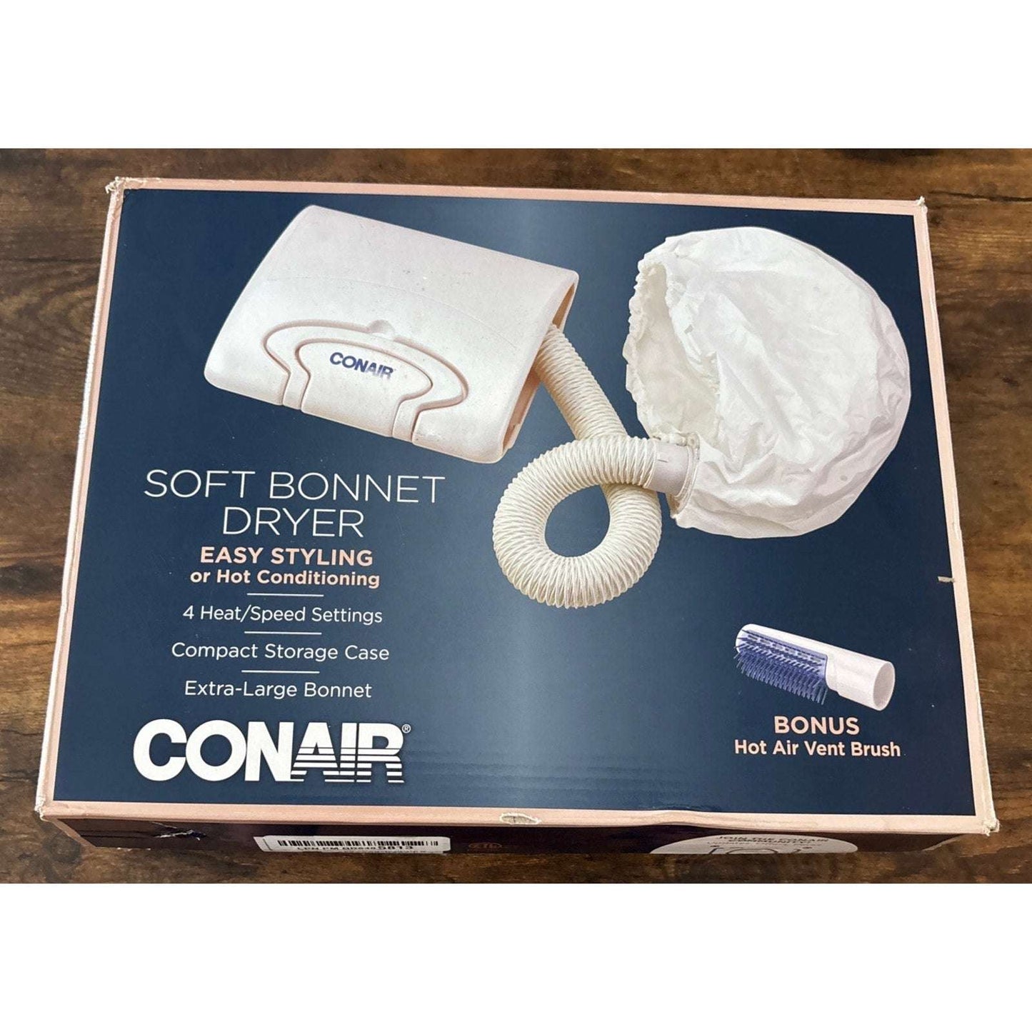 Conair Soft Bonnet Hair Dryer Styling Cap 4 Heat/Speed Settings & Volume Brush