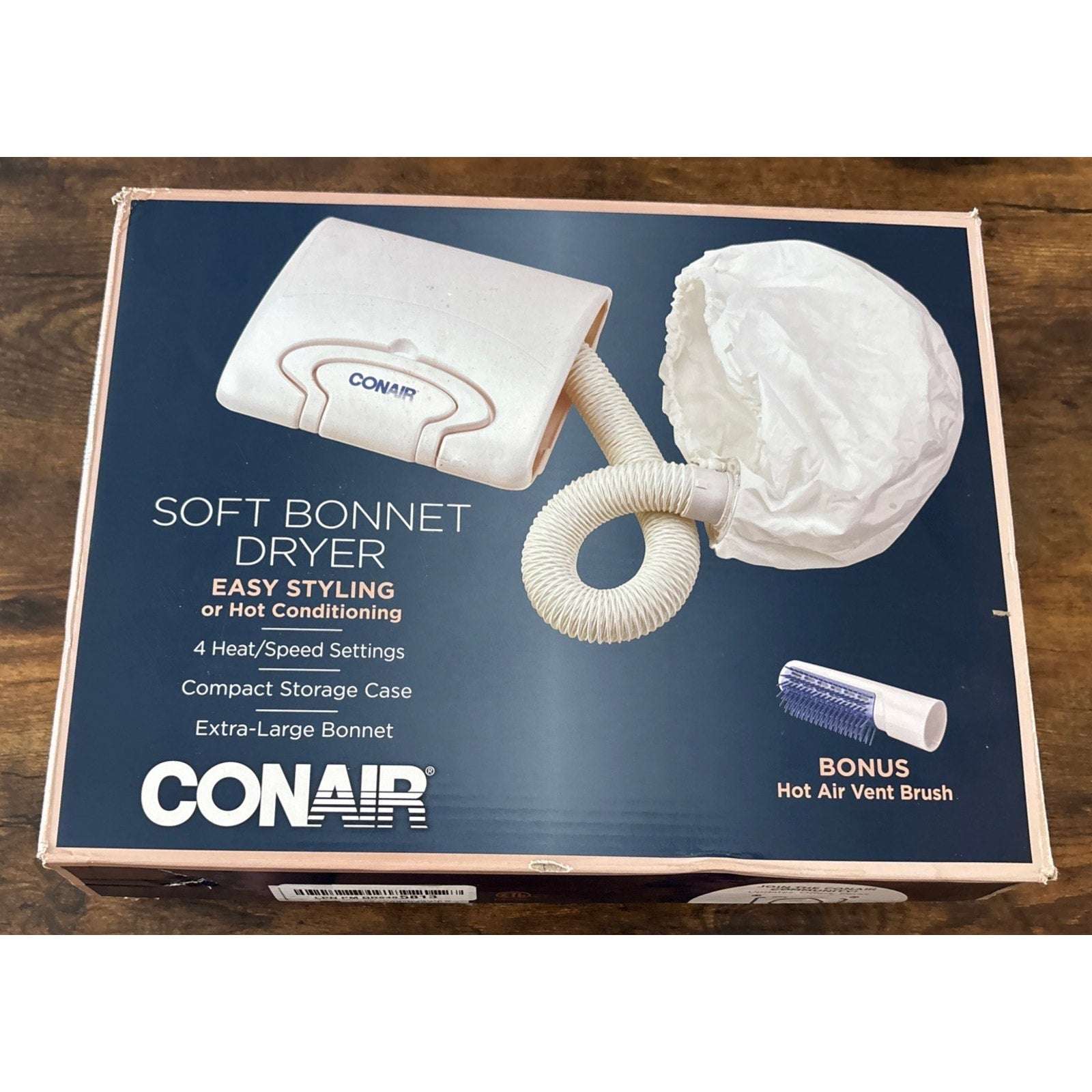 Conair Soft Bonnet Hair Dryer Styling Cap 4 Heat/Speed Settings & Volume Brush