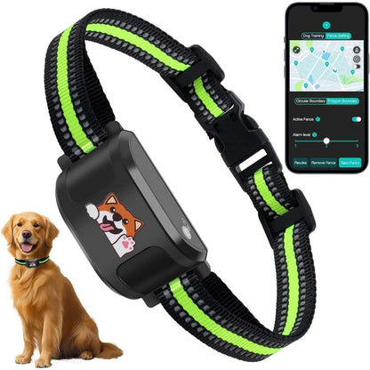 UJQW GPS + Wireless Dog Fence Tracking Training Collar -No Subscription Required