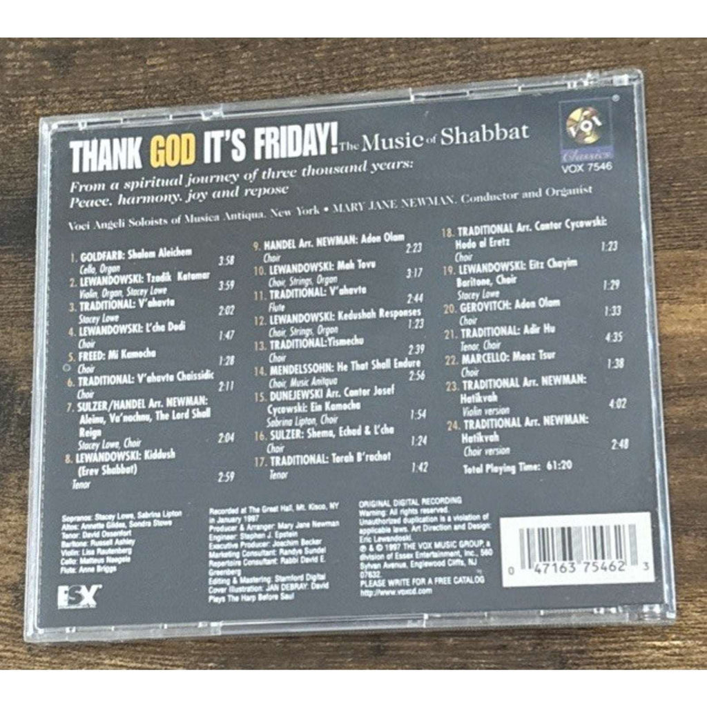 THANK GOD IT'S FRIDAY! The Music Of Shabbat CD Voci Angeli Mary Jane Newman