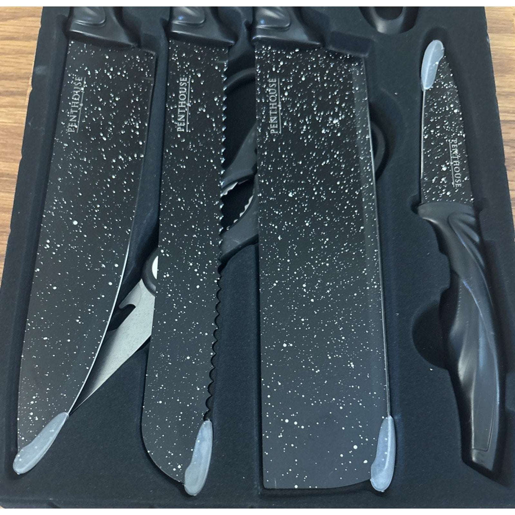 Swiss Culinary Knife Set Penthouse KF-10 Marble Coated Antibacterial 6 Piece Set