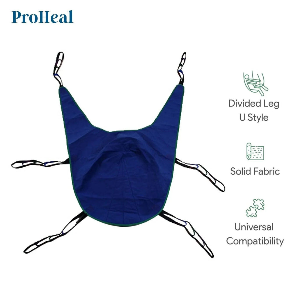 ProHeal 30102-MP Divided Leg Solid Patient Lift Sling XL Extra Large Blue 450lb
