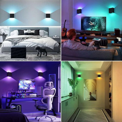 RGB Battery Operated Sconce with Remote Dimmable LED Wall Light Rechargeable