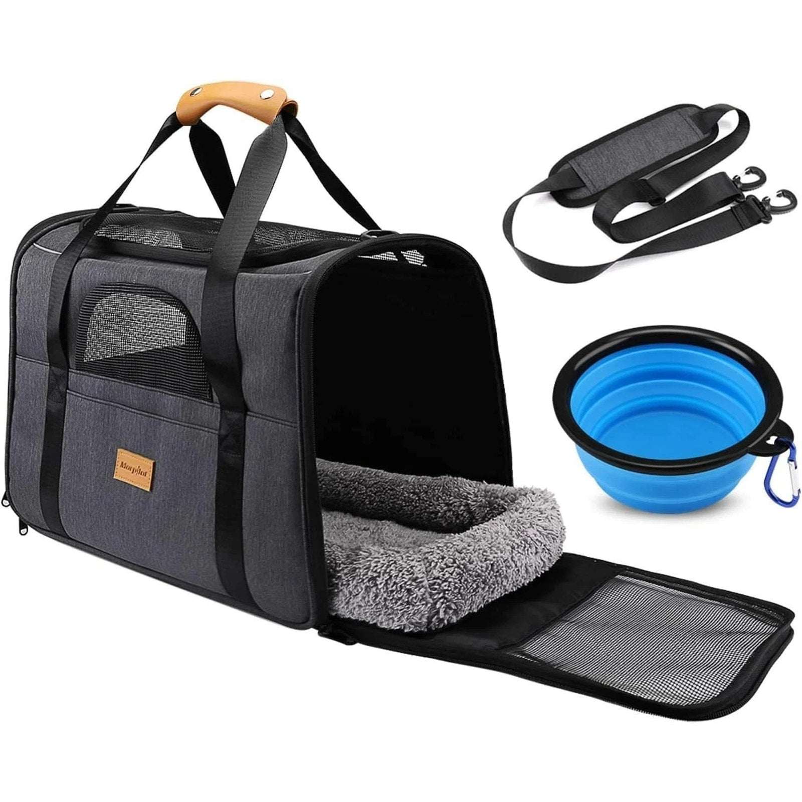 Morpilot Pet Carrier, Portable Travel Bag for Cats/Small Dogs Airline Approved