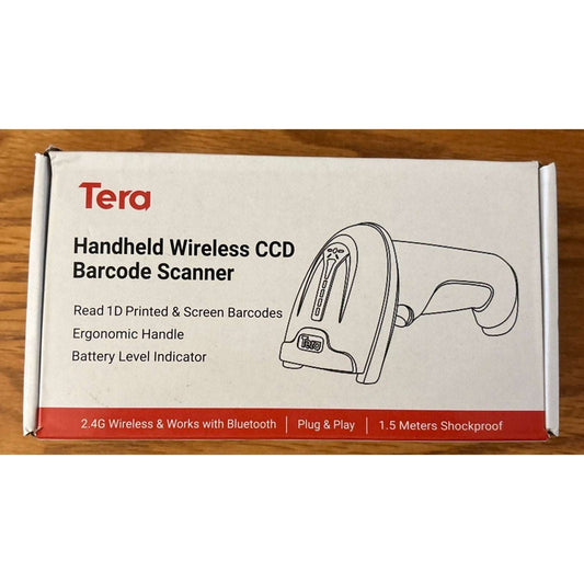 Tera Wireless CCD 1D Barcode Scanner T5100C USB 2.4GHz Wireless & Bluetooth
