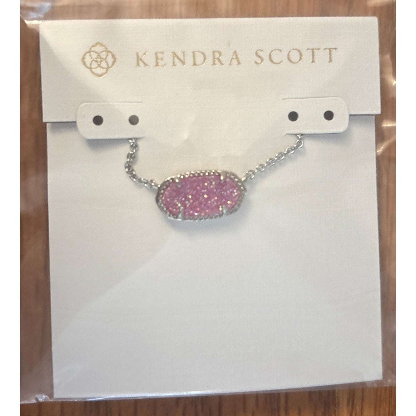 Kendra Scott Elisa Silver Pendant Necklace in Azalea Illusion Hot Pink Druisy