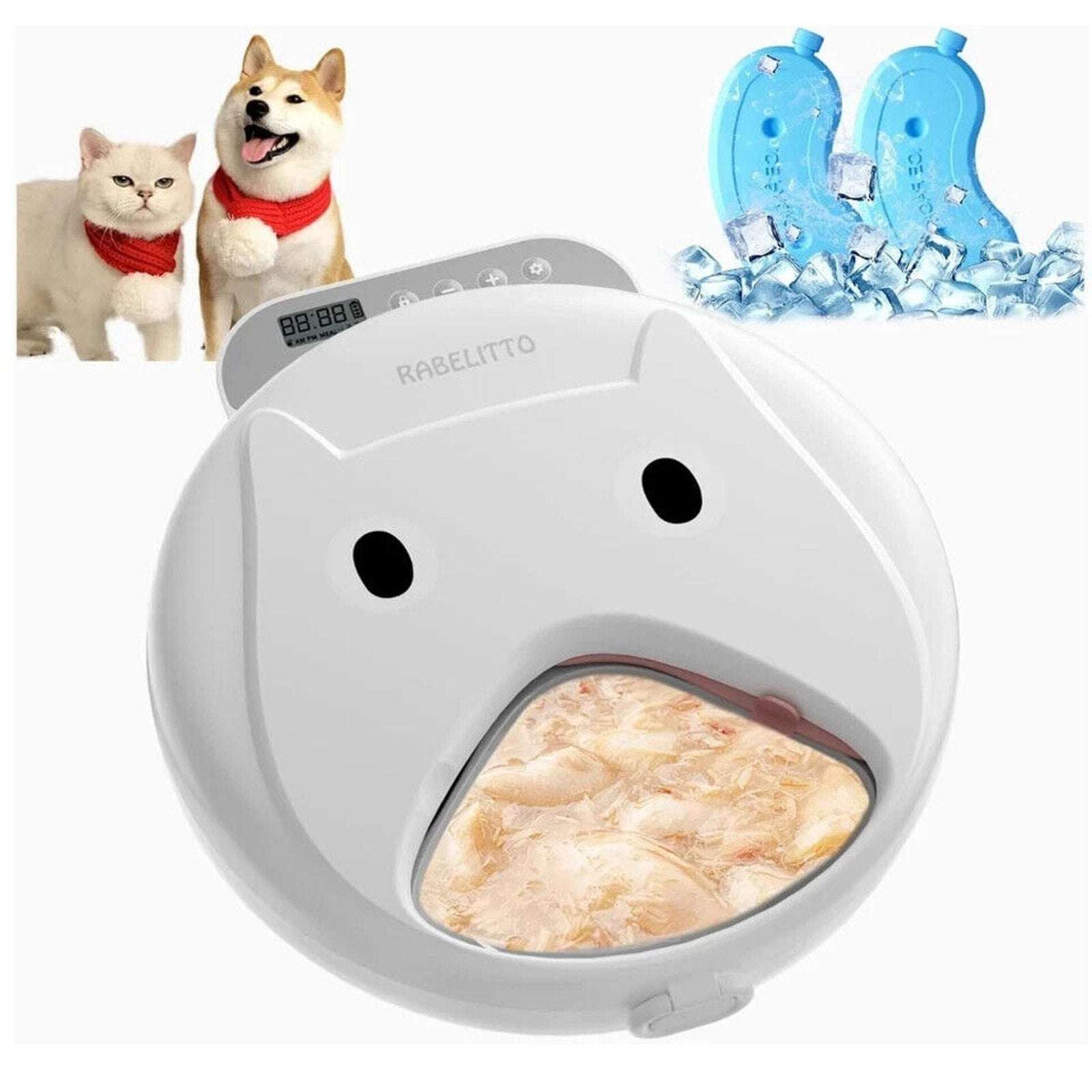 Automatic Cat 4 Tray Feeder Wet/Dry Food Portable Cordless Dog Food Dispenser