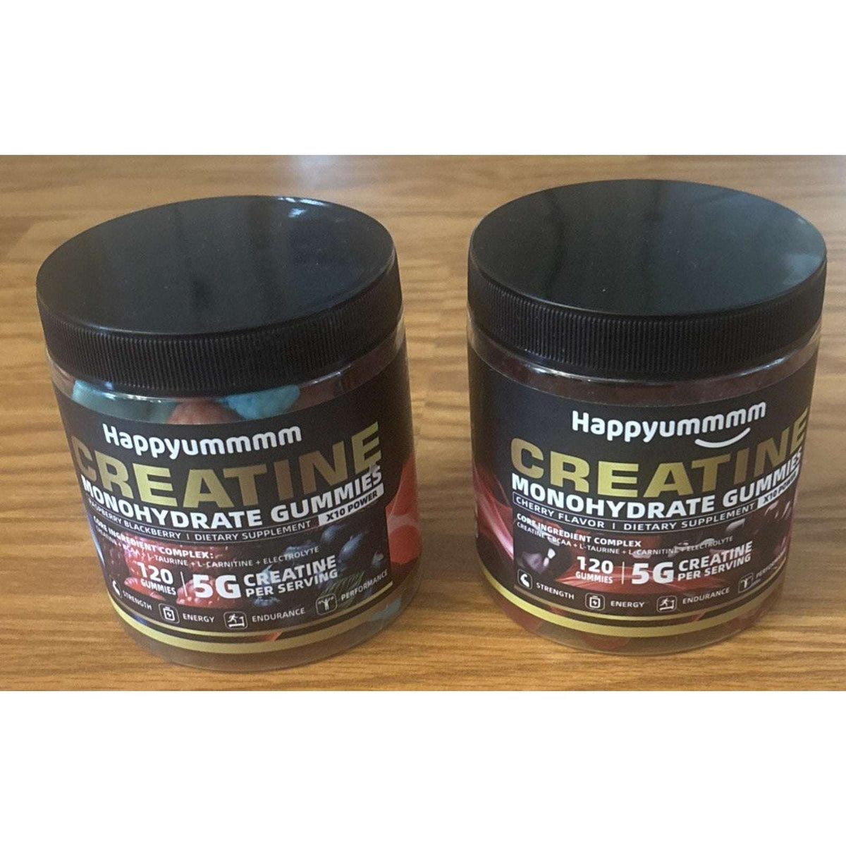 2x Happyummmm Creatine Monohydrate Gummies 5g Variety 120ct (240 Total) Exp 7/27