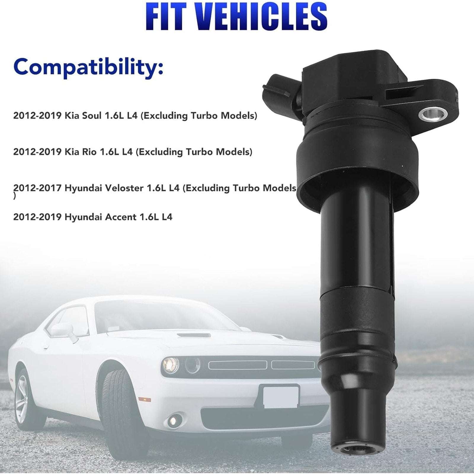4PCS OEM Ignition Coil 27301-2B100 for 12-19 Accent Veloster 12-19 Rio Soul 1.6L